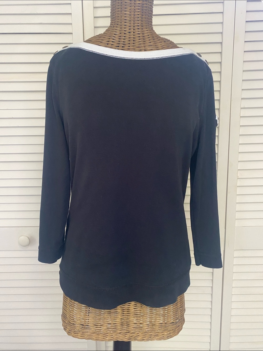 Ralph Lauren Black Top with White Trim